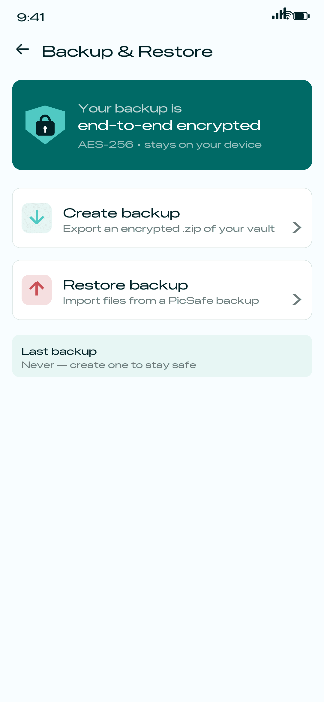 Encrypted backup
